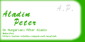 aladin peter business card